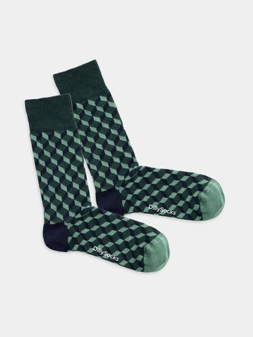 Groene kousen in print Sea Green Dice Dillysocks