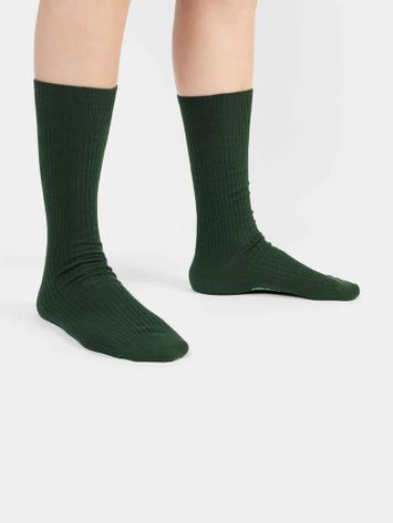 Donkergroene geribbelde kousen Ribbed Forest Green Dillysocks