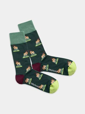Groene kousen met print Capricorn Climb Dillysocks