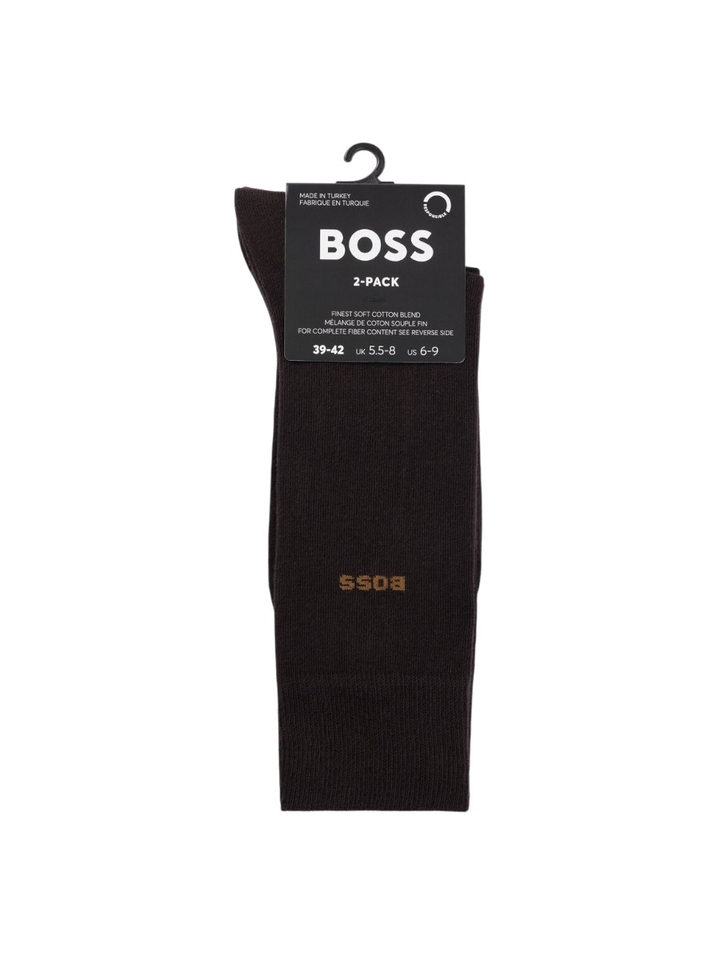 Donkerbruine kousen duo pack Hugo Boss