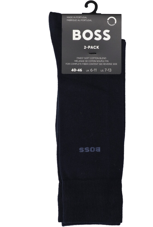 Donkerblauwe kousen duo pack Hugo Boss