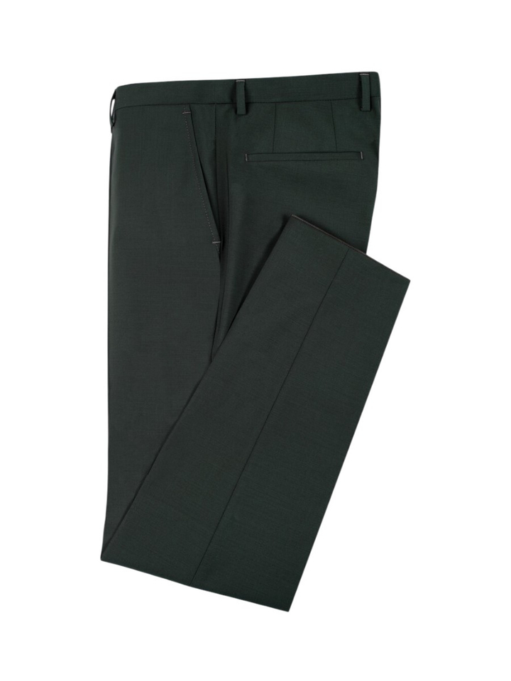 Donkergroene kostuumbroek slim fit Roy Robson