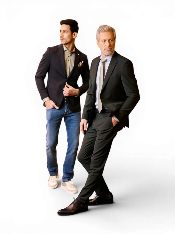 Donkergroene kostuumbroek slim fit Roy Robson