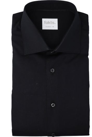 Zwart katoenen hemd ( regular fit) met lange mouwen Fakts
