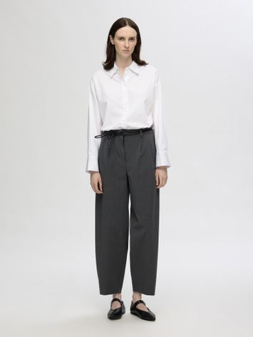 Grijze wijde geklede broek Selected