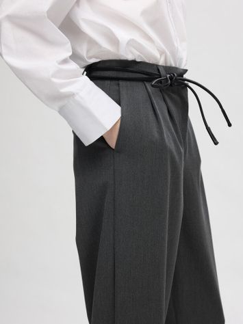 Grijze wijde geklede broek Selected