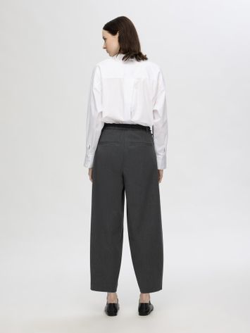 Grijze wijde geklede broek Selected