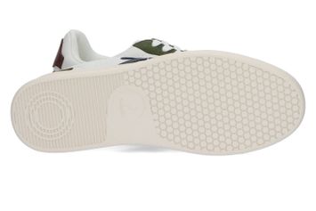 Witte lage sneakers met groen en bruin accent Faguo