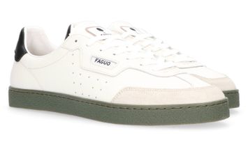 Ecru met kaki lage sneakers Faguo 