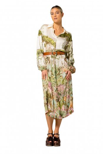 Lange soepelvallende riem met bloemenprint en riem Caroline Biss