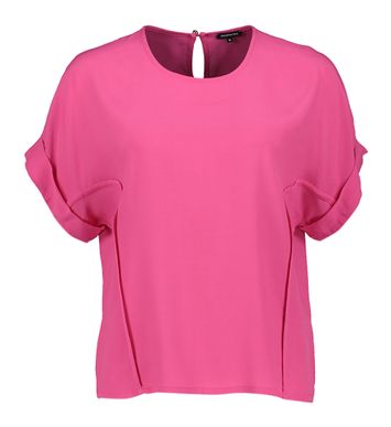 Fuchsia blouse met ronde hals en korte mouwen Caroline Biss