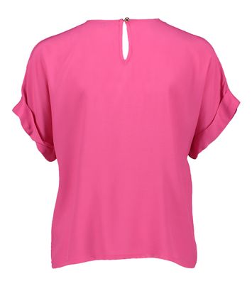 Fuchsia blouse met ronde hals en korte mouwen Caroline Biss
