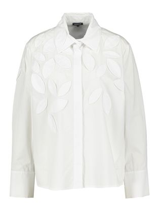 Caroline Biss Witte katoenen blouse met lange mouwen