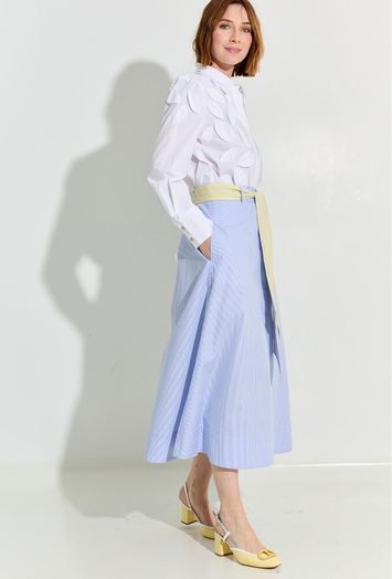Witte katoenen blouse met lange mouwen Caroline Biss