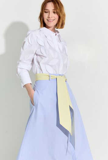 Witte katoenen blouse met lange mouwen Caroline Biss