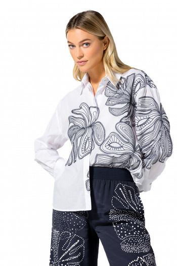 Witte bloes met bloemenprint Caroline Biss