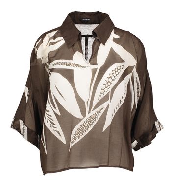 Donkerbruine blouse met opdruk Caroline Biss