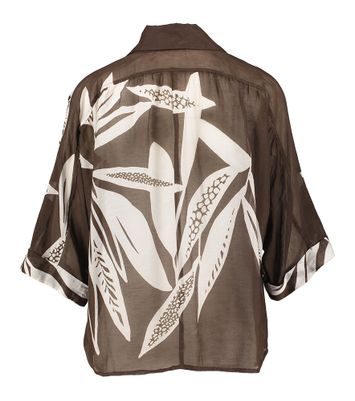 Donkerbruine blouse met opdruk Caroline Biss