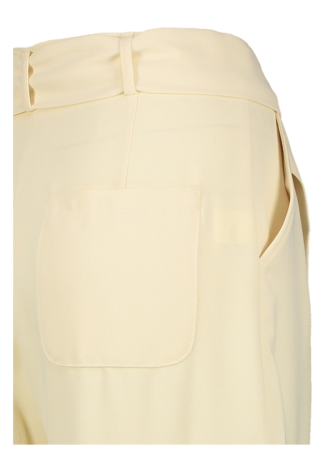 Beige geklede cargo broek met gouden knopen Caroline Biss