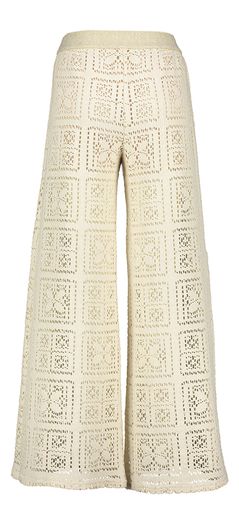 Beige geweven broek met elastiek Caroline Biss