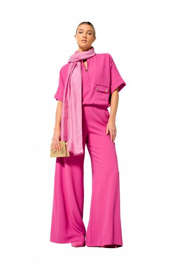 Roze bloes met gouden rits en knopen Caroline Biss