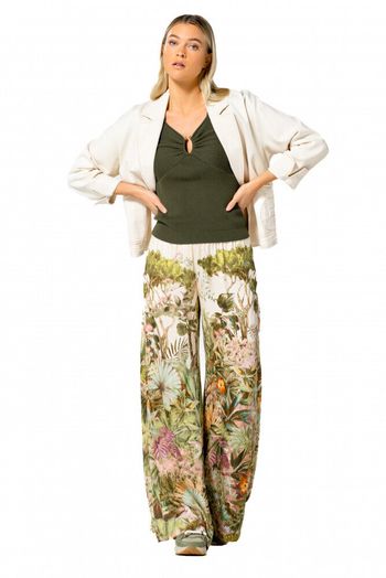 Multicolor wijdvallende broek met print Caroline Biss