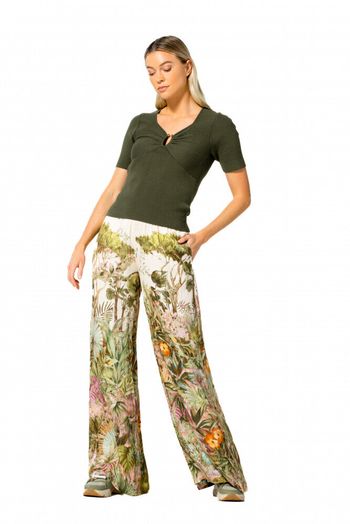 Multicolor wijdvallende broek met print Caroline Biss
