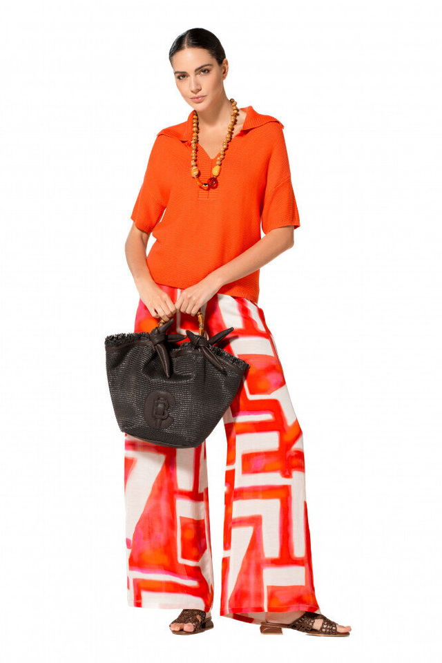 Kleurrijke linnen broek Caroline Biss