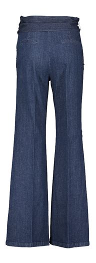 Donkerblauwe wijdvallende broek met riem Caroline Biss