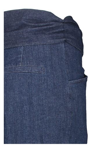 Donkerblauwe wijdvallende broek met riem Caroline Biss