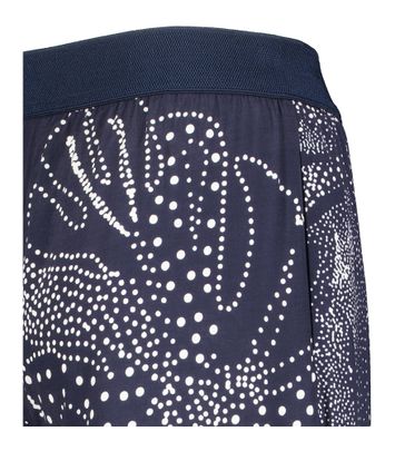 Donkerblauwe wijde broek met witte print Caroline Biss