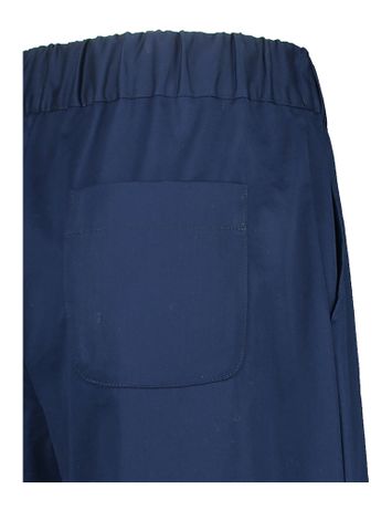 Blauwe katoenen wijdvallende broek met elastiek Caroline Biss