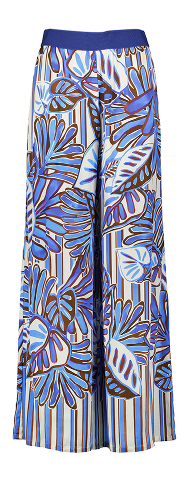 Blauw en bruine losvallende broek in print Caroline Biss
