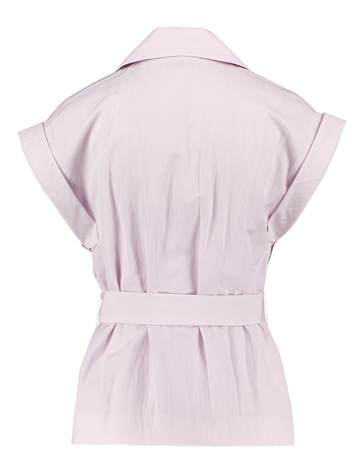 Lila bloes met sierlijke knopen en bijpassende ceintuur Caroline Biss
