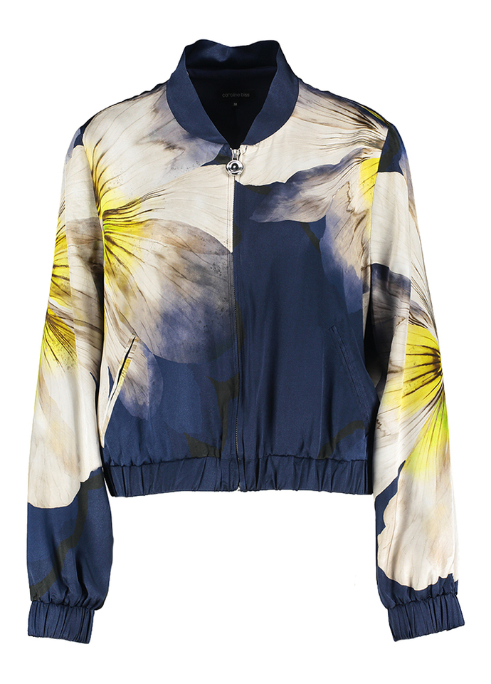 Blauw met bloemenprint blouson Caroline Biss