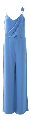 Caroline Biss Kobaltblauwe glanzende jumpsuit