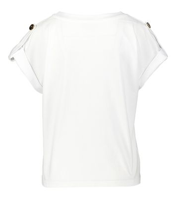 Witte t-shirt met broderie zakjes Caroline Biss