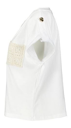 Witte t-shirt met broderie zakjes Caroline Biss