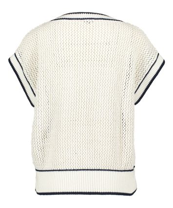 Witte katoenen debardeur met blauwe print Caroline Biss