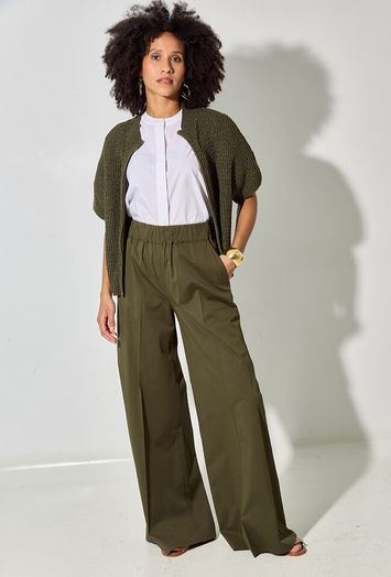 Kaki gilet met rits Caroline Biss