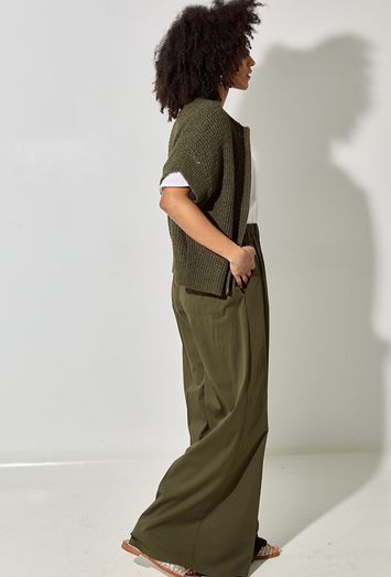 Kaki gilet met rits Caroline Biss