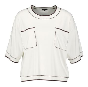 Beige t-shirt met bruine details Caroline Biss