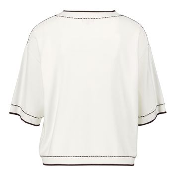 Beige t-shirt met bruine details Caroline Biss