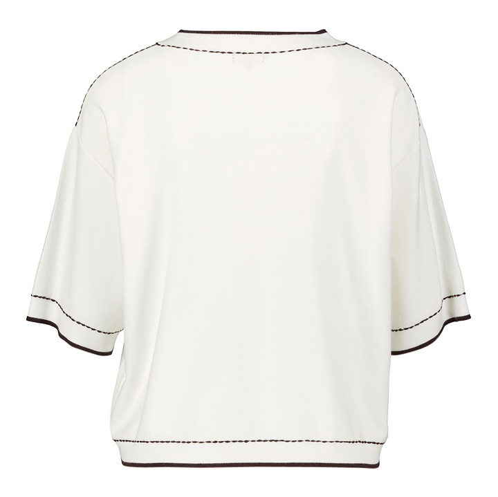 Beige t-shirt met bruine details Caroline Biss