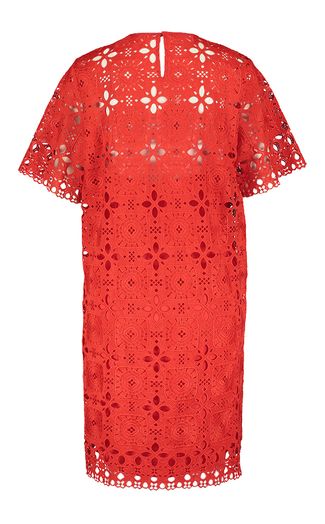 Rode jurk in broderie Cerise Suncoo