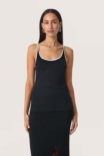 Zwarte top met witte boord Soaked In Luxury