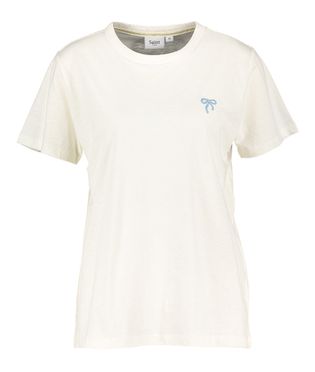 Saint Tropez Witte t-shirt met blauwe strik