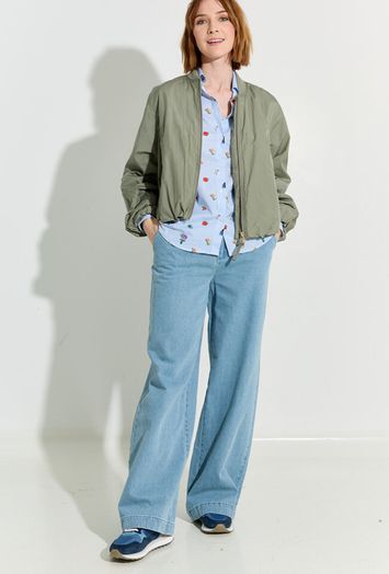 Wije jeansbroek met bandplooi Saint tropez