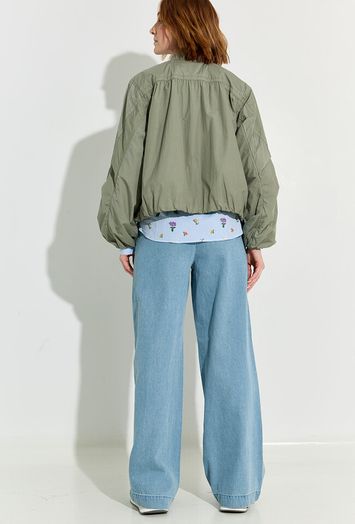 Wije jeansbroek met bandplooi Saint tropez