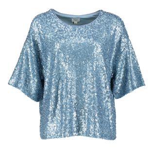 Saint Tropez Blauwe overesized bloes met pailetten